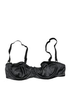 Black Semi-Pad Underwire Balconette Bra Underwear