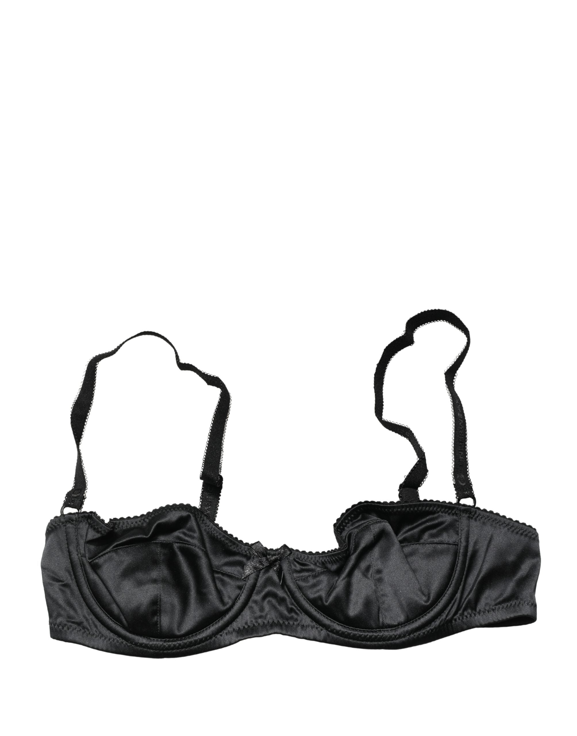 Black Semi-Pad Underwire Balconette Bra Underwear