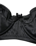 Black Semi-Pad Underwire Balconette Bra Underwear
