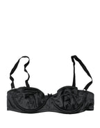 Black Semi-Pad Underwire Balconette Bra Underwear