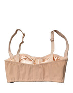 Beige Semi-Pad Underwire Balconette Bra Underwear