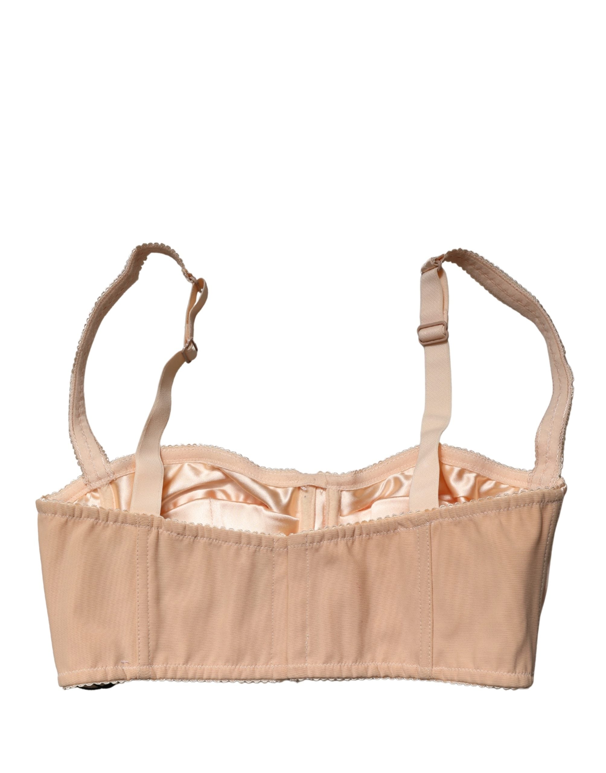 Beige Semi-Pad Underwire Balconette Bra Underwear