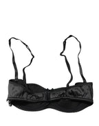 Black Semi-Pad Underwire Balconette Bra Underwear