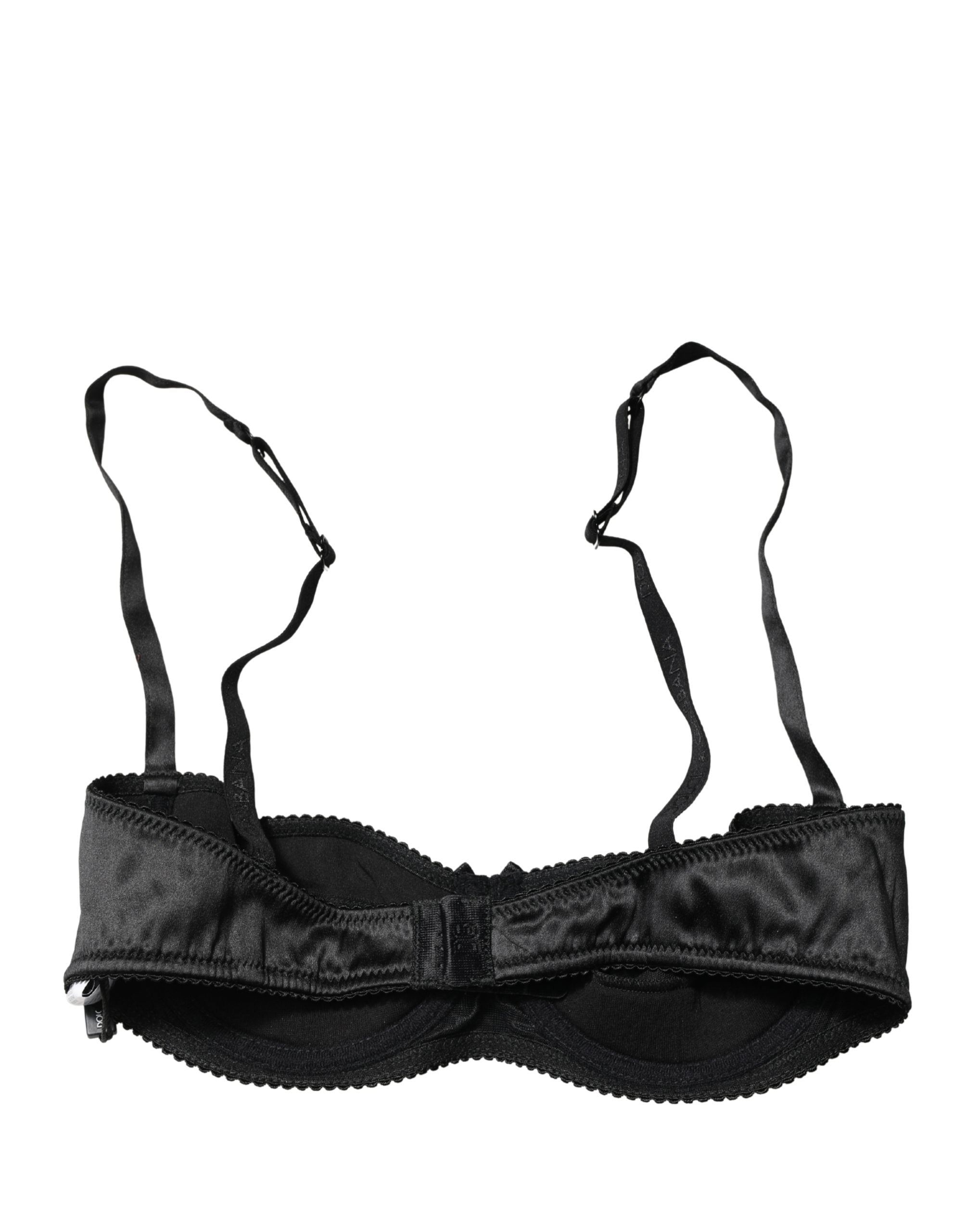 Black Semi-Pad Underwire Balconette Bra Underwear