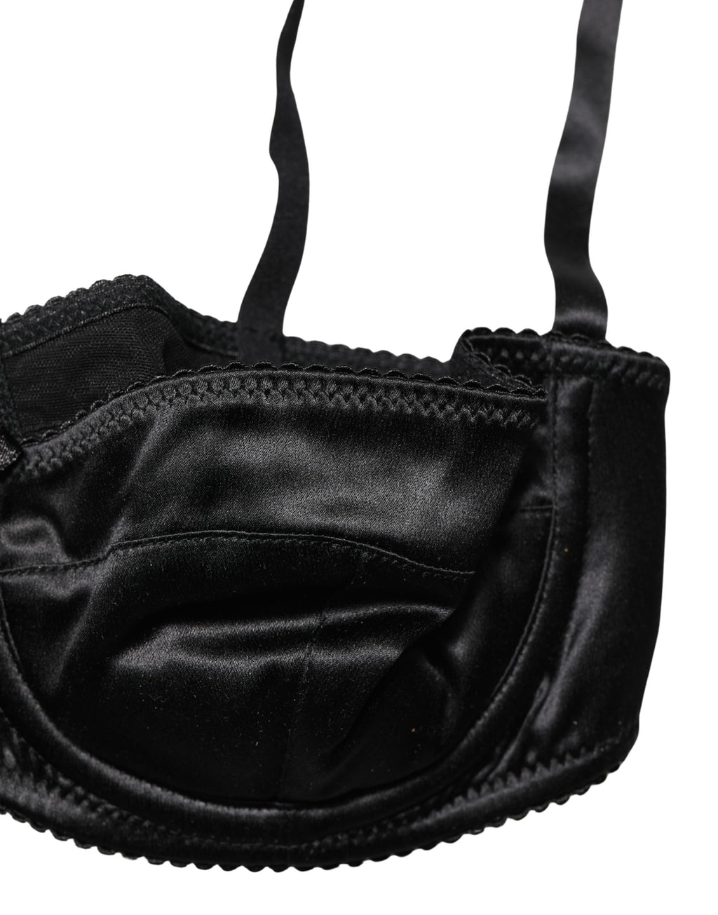 Black Semi-Pad Underwire Balconette Bra Underwear