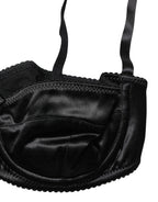 Black Semi-Pad Underwire Balconette Bra Underwear