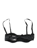 Black Semi-Pad Underwire Balconette Bra Underwear