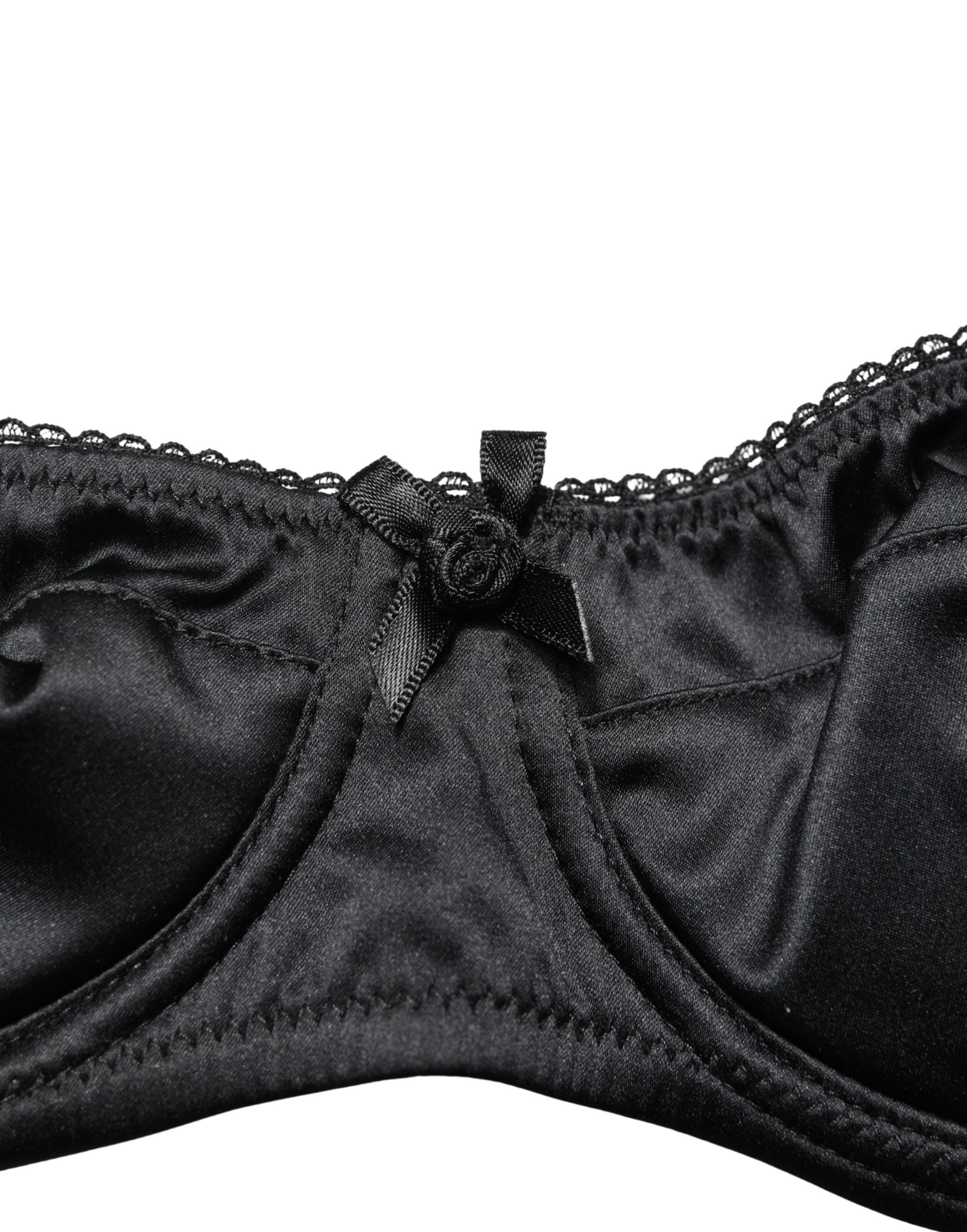 Black Semi-Pad Underwire Balconette Bra Underwear