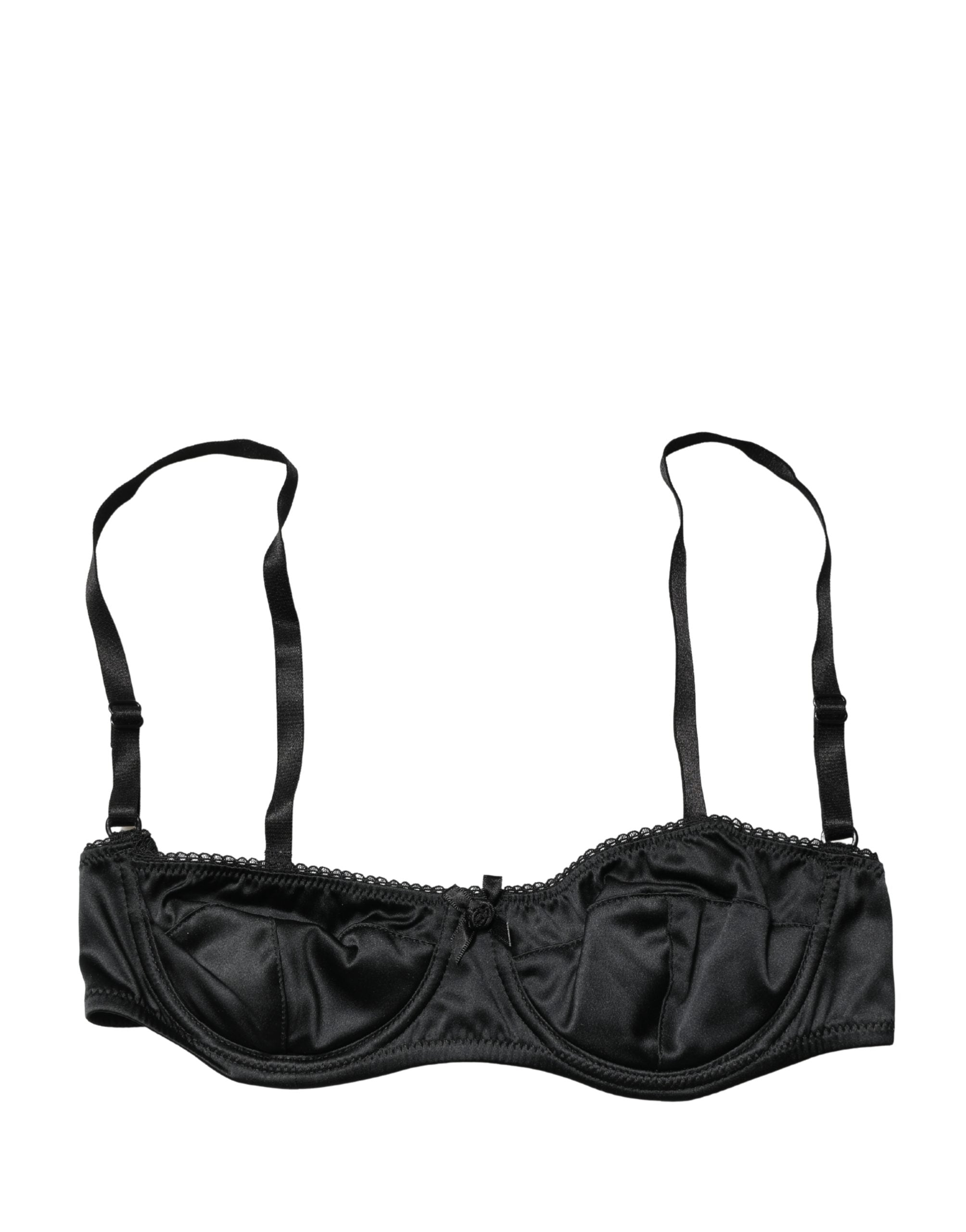 Black Semi-Pad Underwire Balconette Bra Underwear