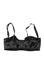 Black Semi-Pad Underwire Balconette Bra Underwear