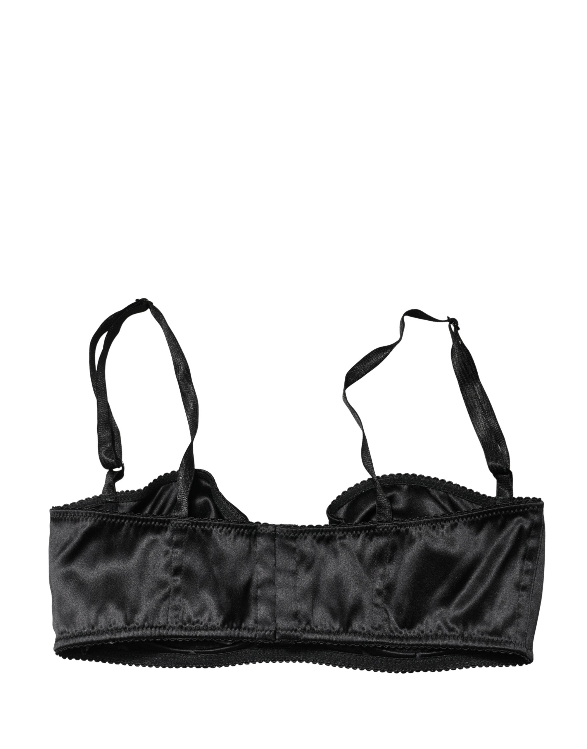 Black Semi-Pad Underwire Balconette Bra Underwear