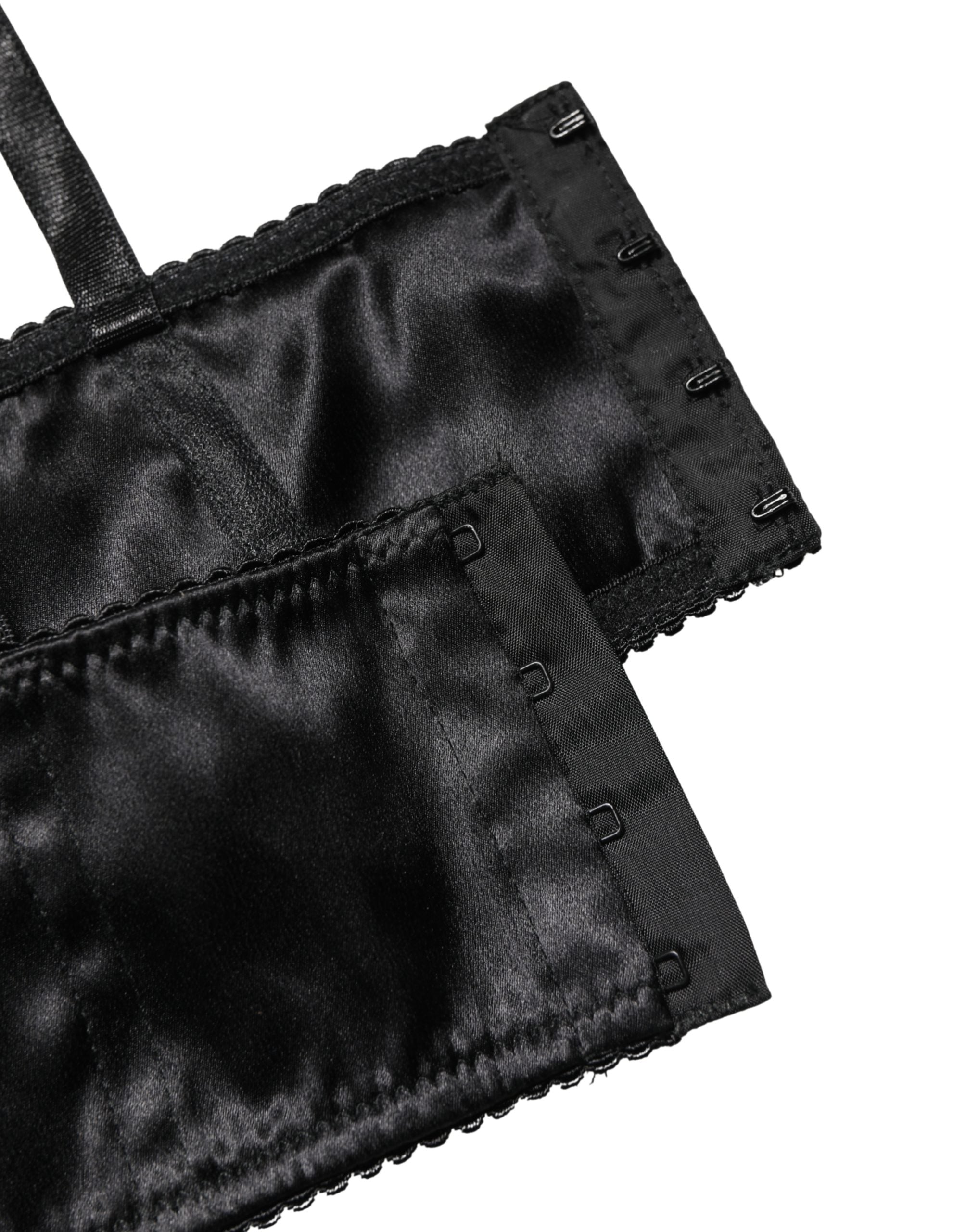 Black Semi-Pad Underwire Balconette Bra Underwear