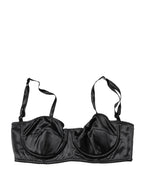 Black Semi-Pad Underwire Balconette Bra Underwear