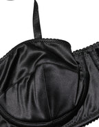 Black Semi-Pad Underwire Balconette Bra Underwear