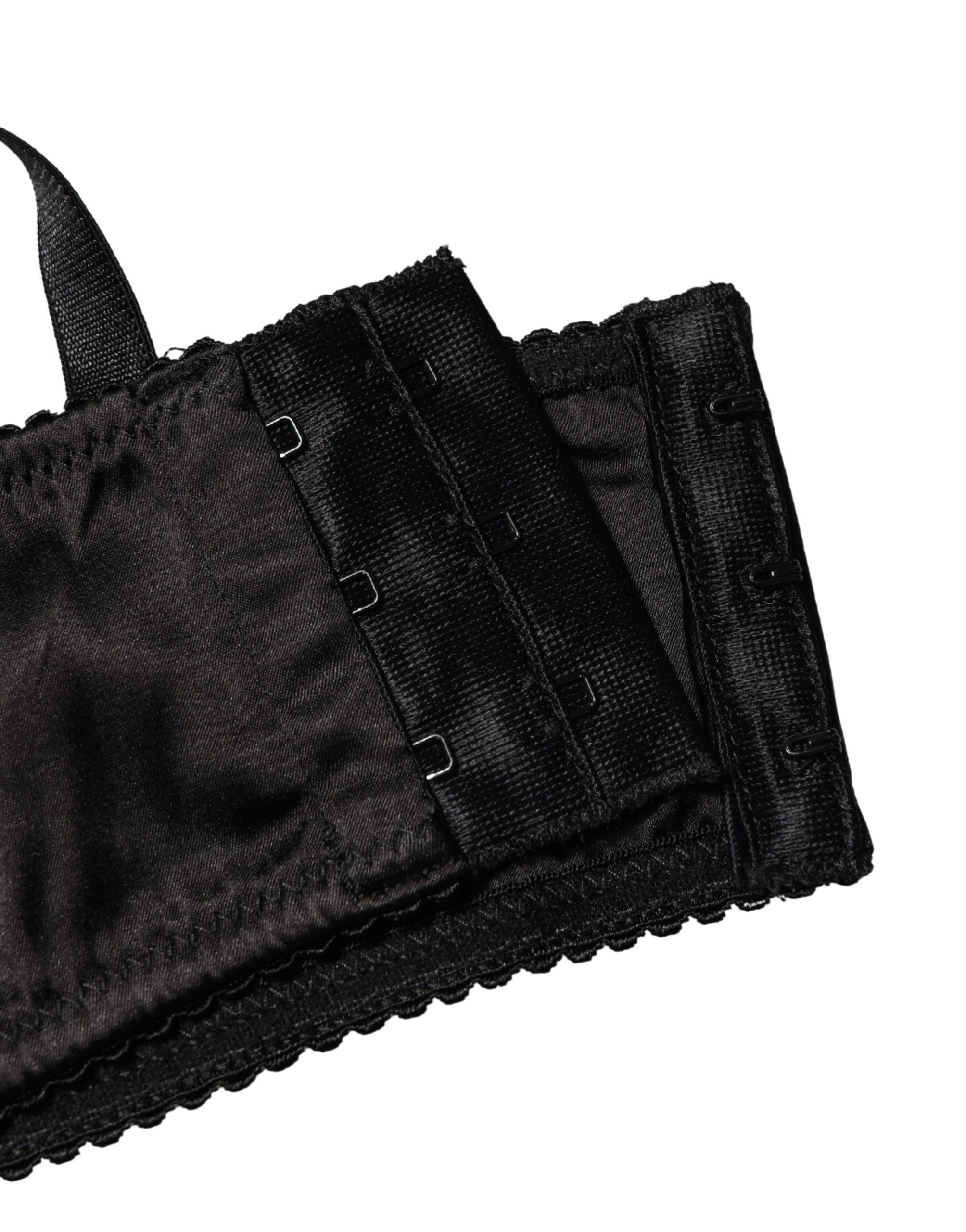 Black Semi-Pad Underwire Balconette Bra Underwear