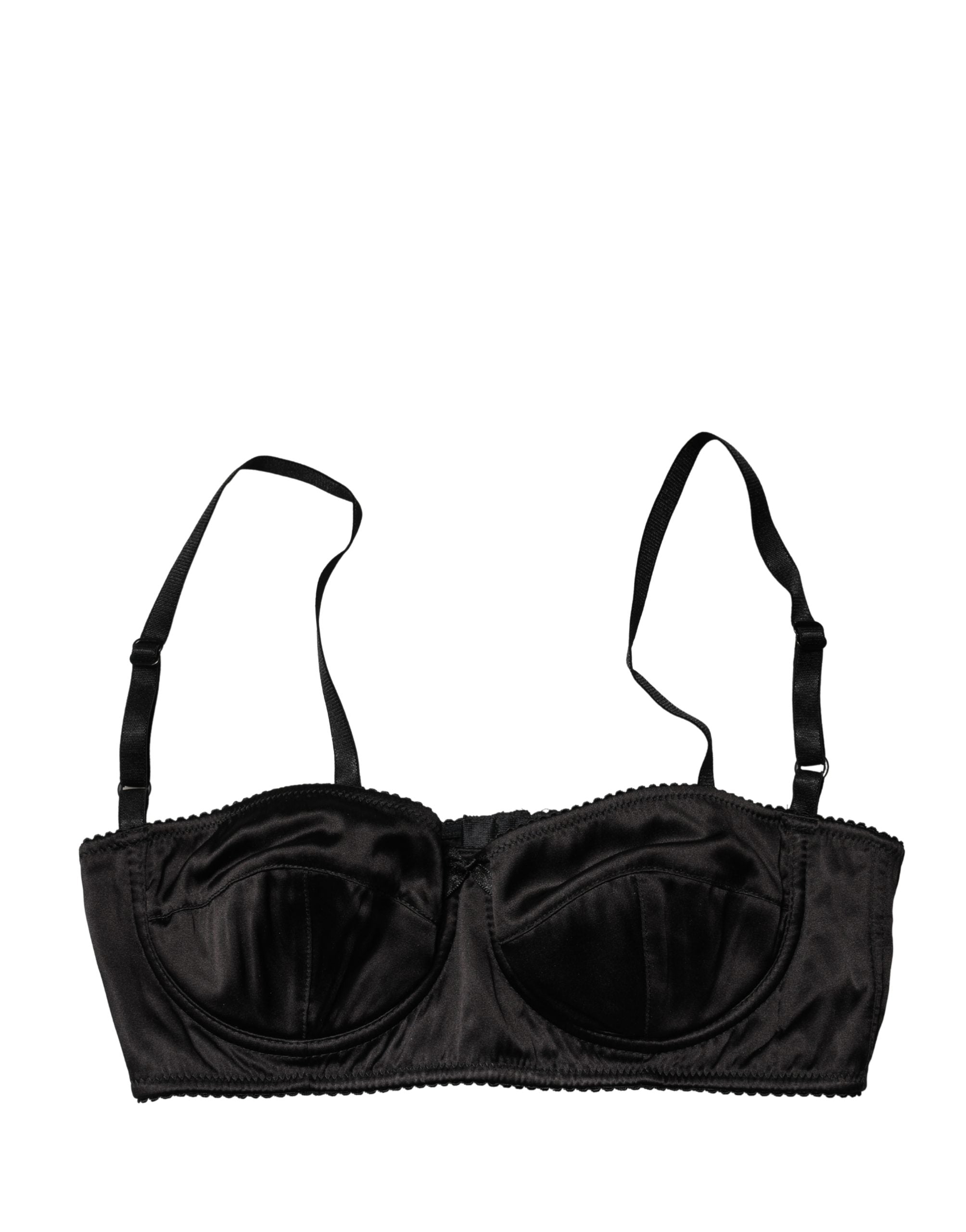 Black Semi-Pad Underwire Balconette Bra Underwear