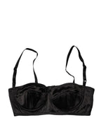 Black Semi-Pad Underwire Balconette Bra Underwear