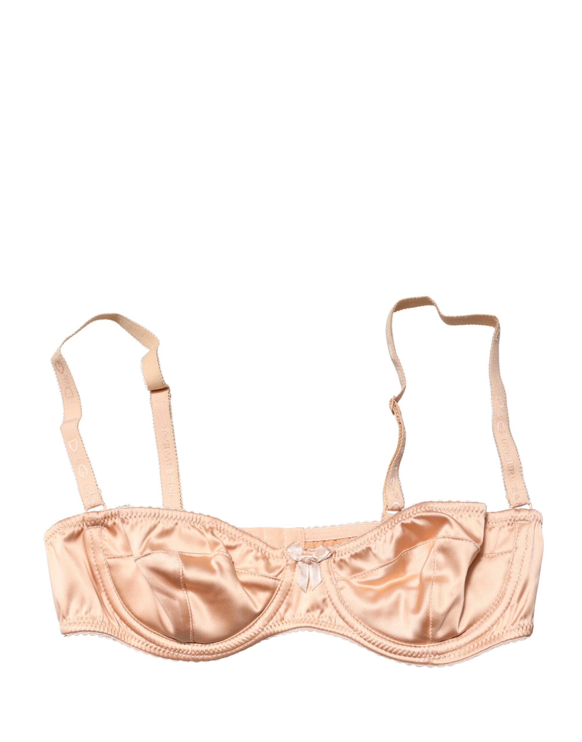 Beige Semi-Pad Underwire Balconette Bra Underwear