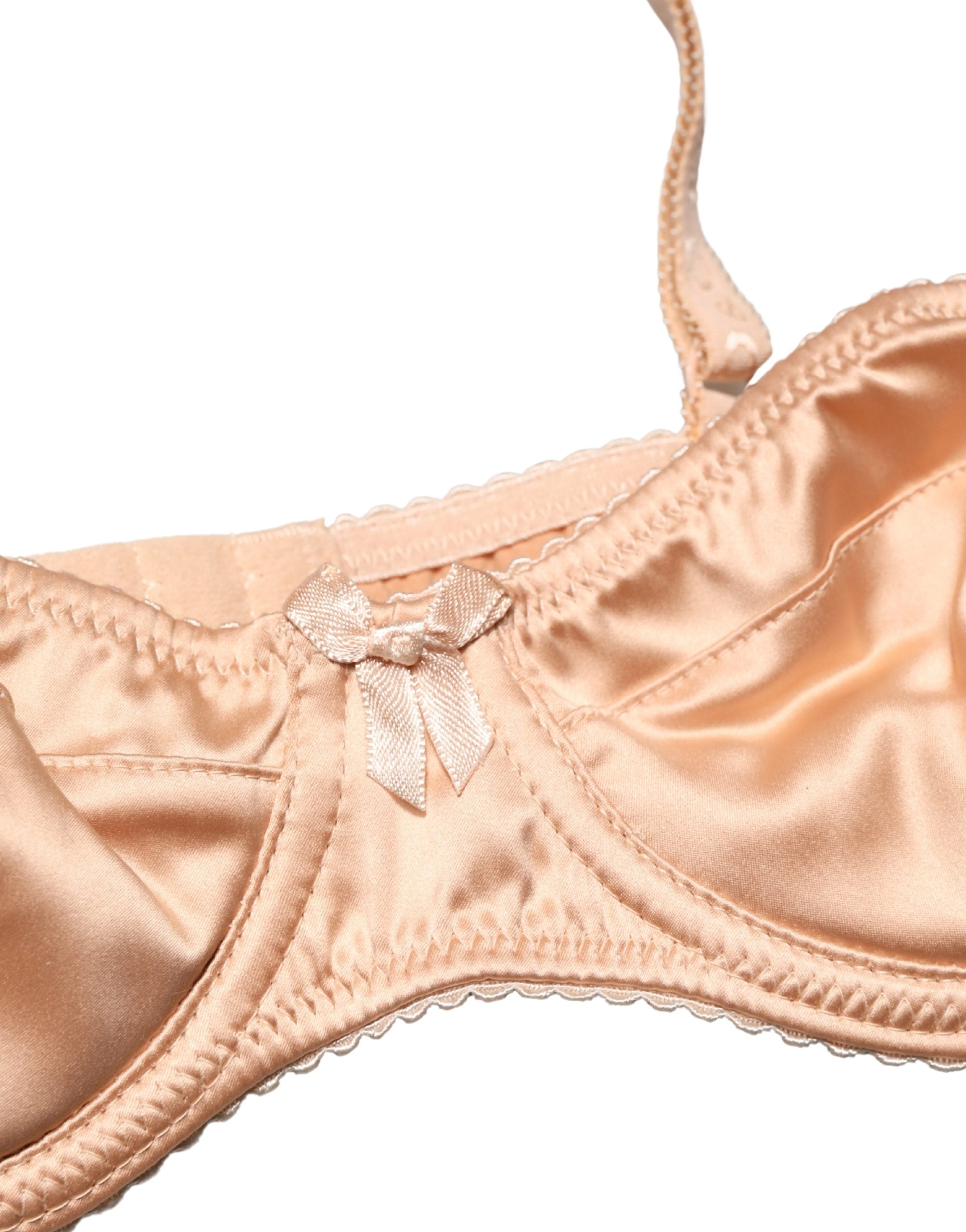 Beige Semi-Pad Underwire Balconette Bra Underwear