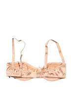 Beige Semi-Pad Underwire Balconette Bra Underwear