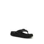 Black Calf Leather Bos Taurus Flip-Flop Sandals
