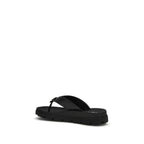 Black Calf Leather Bos Taurus Flip-Flop Sandals