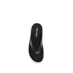Black Calf Leather Bos Taurus Flip-Flop Sandals
