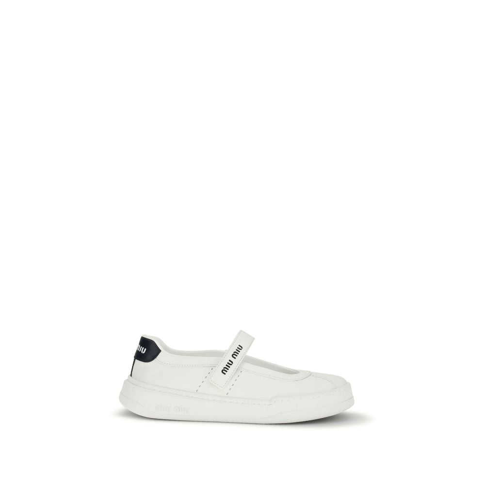 White Calf Leather Bos Taurus Ballet Flats