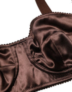 Brown Semi-Pad Underwire Balconette Underwear
