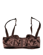 Brown Semi-Pad Underwire Balconette Underwear