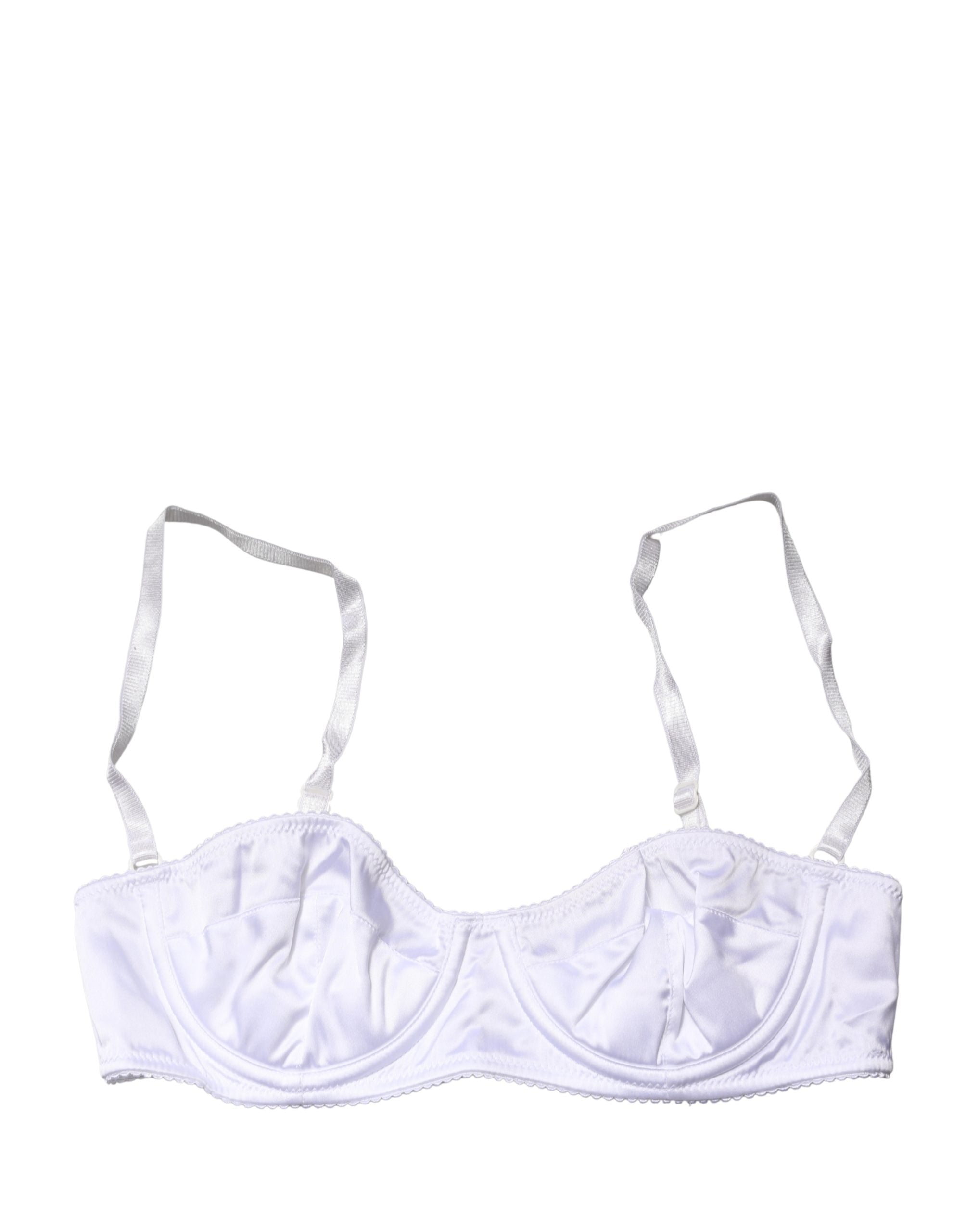 White Semi-Pad Underwire Balconette Bra Underwear
