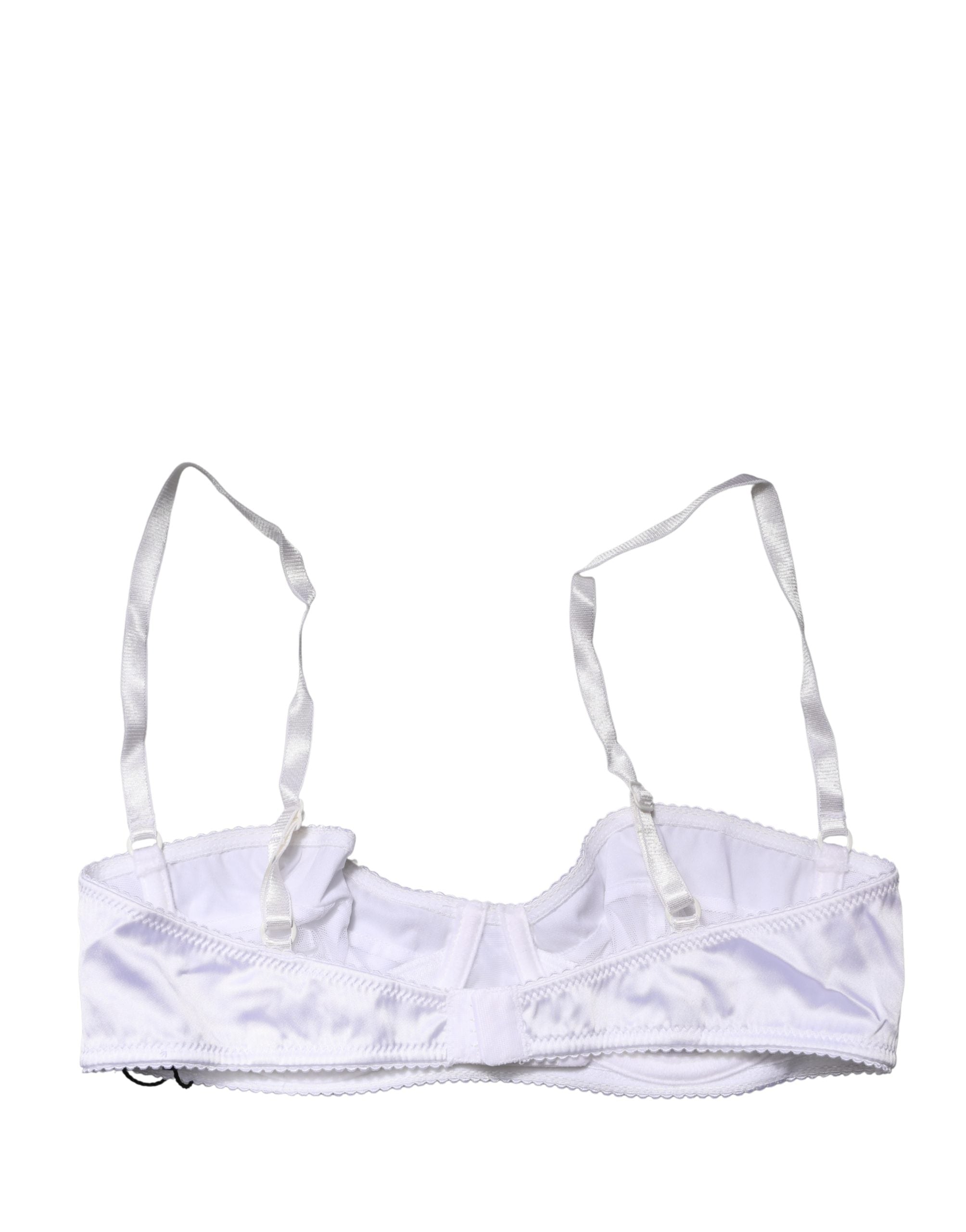 White Semi-Pad Underwire Balconette Bra Underwear