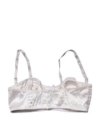 White Semi-Pad Underwire Balconette Bra Underwear