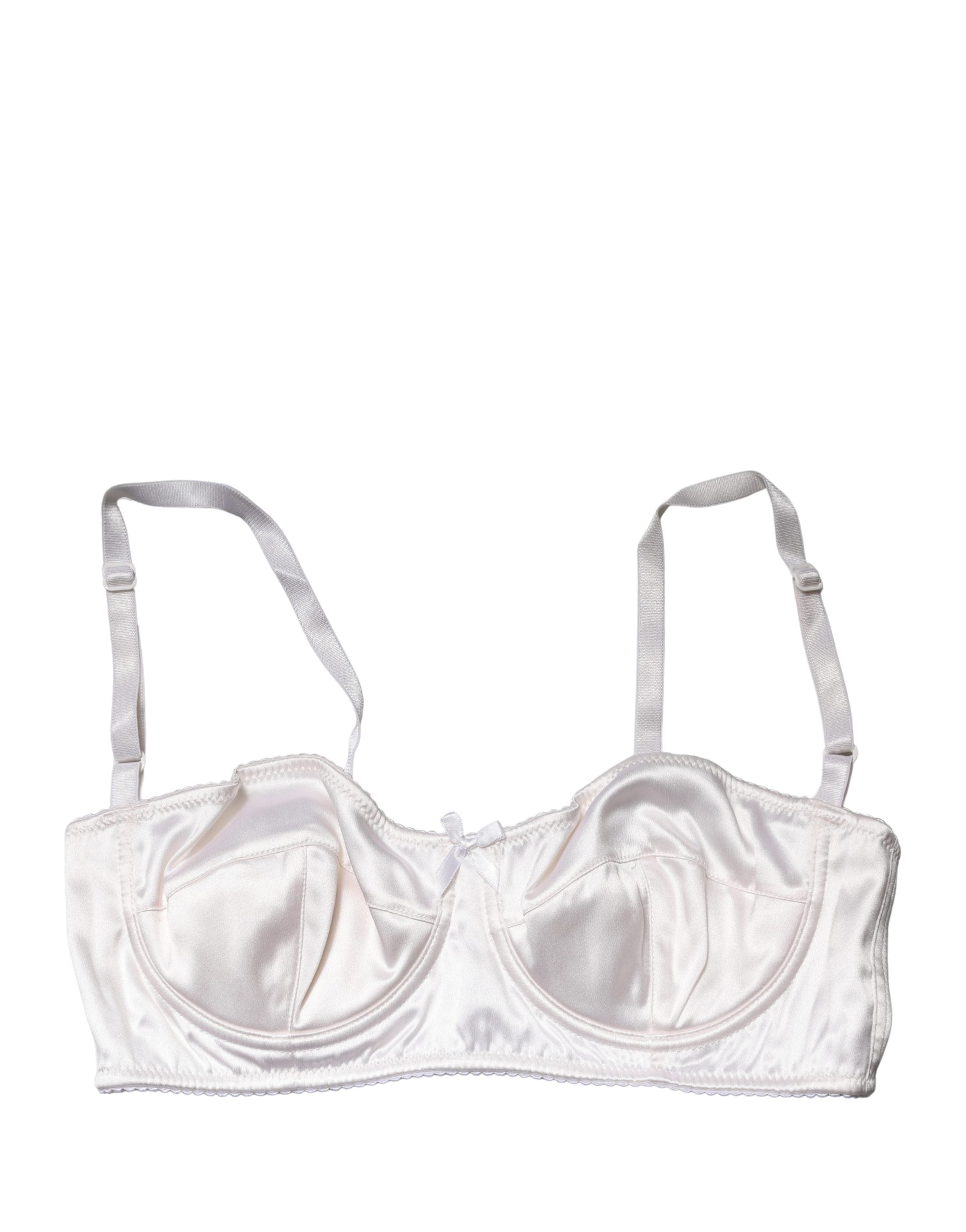 White Semi-Pad Underwire Balconette Bra Underwear