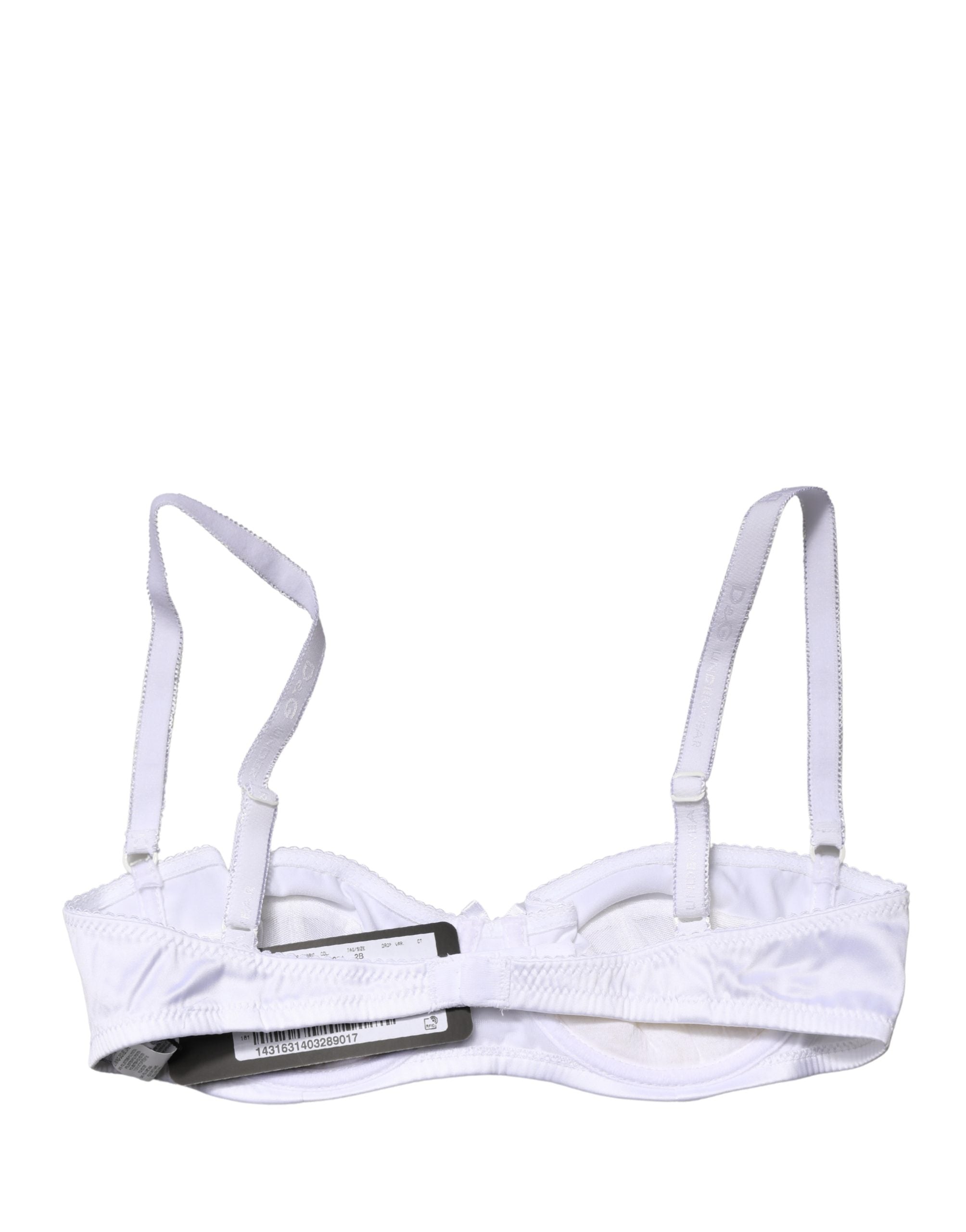 White Semi-Pad Underwire Balconette Bra Underwear