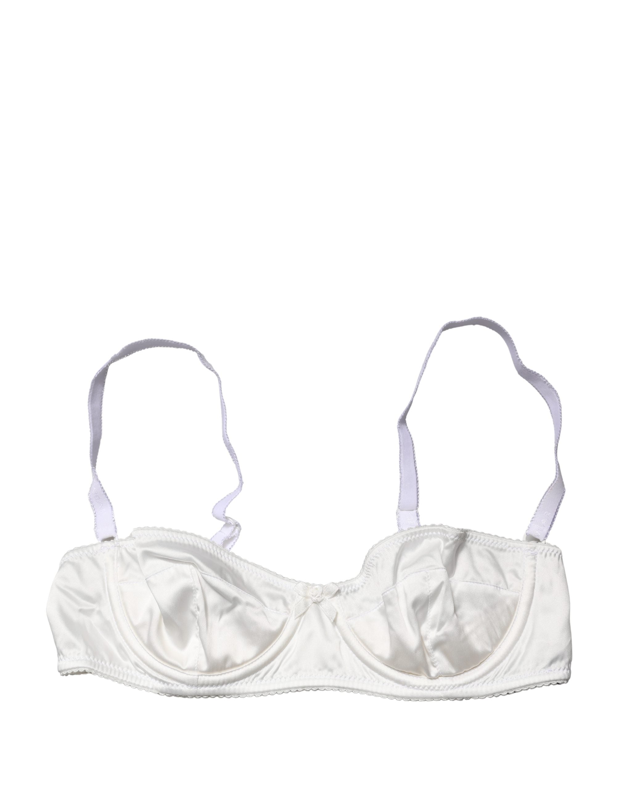 White Semi-Pad Underwire Balconette Bra Underwear
