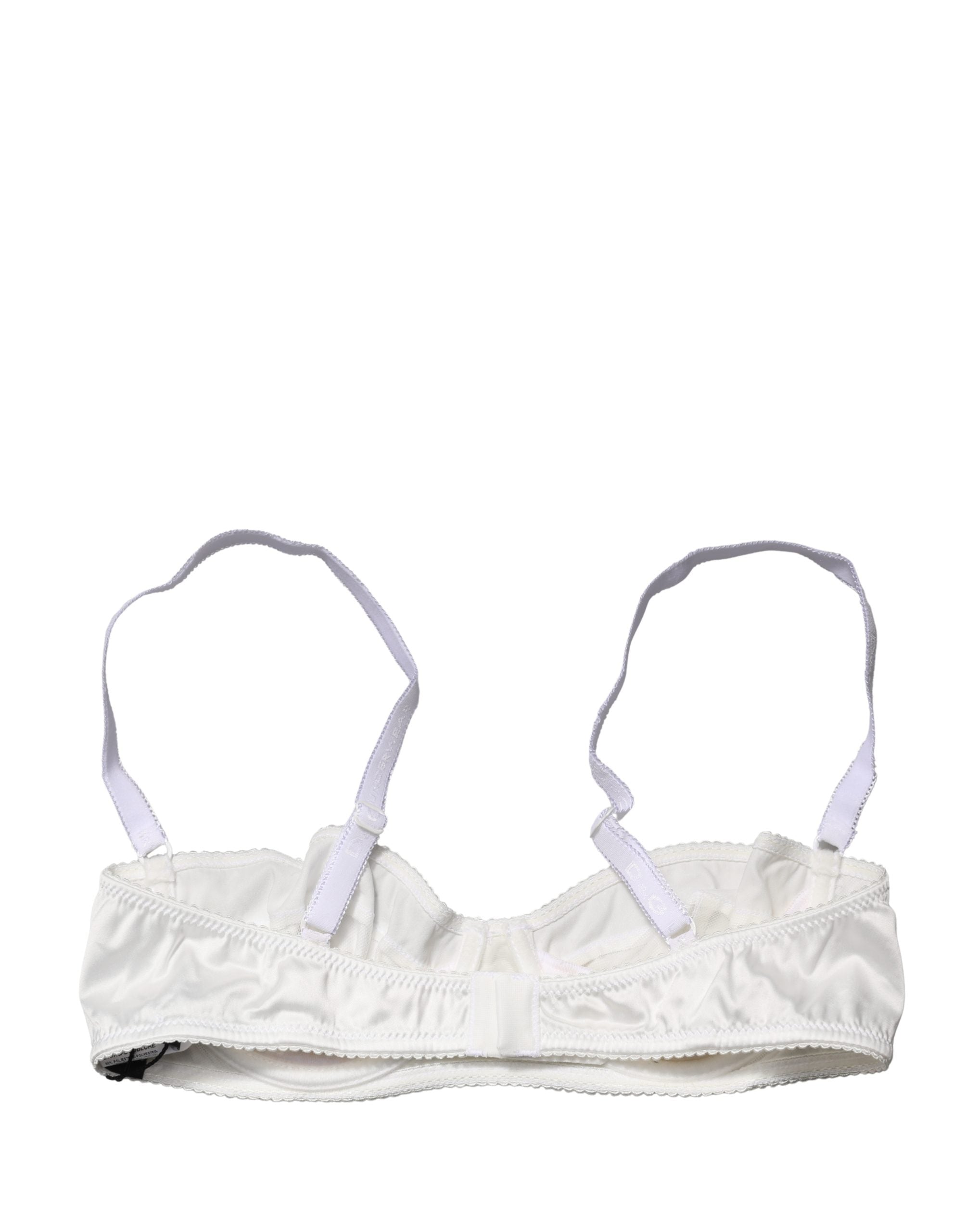 White Semi-Pad Underwire Balconette Bra Underwear