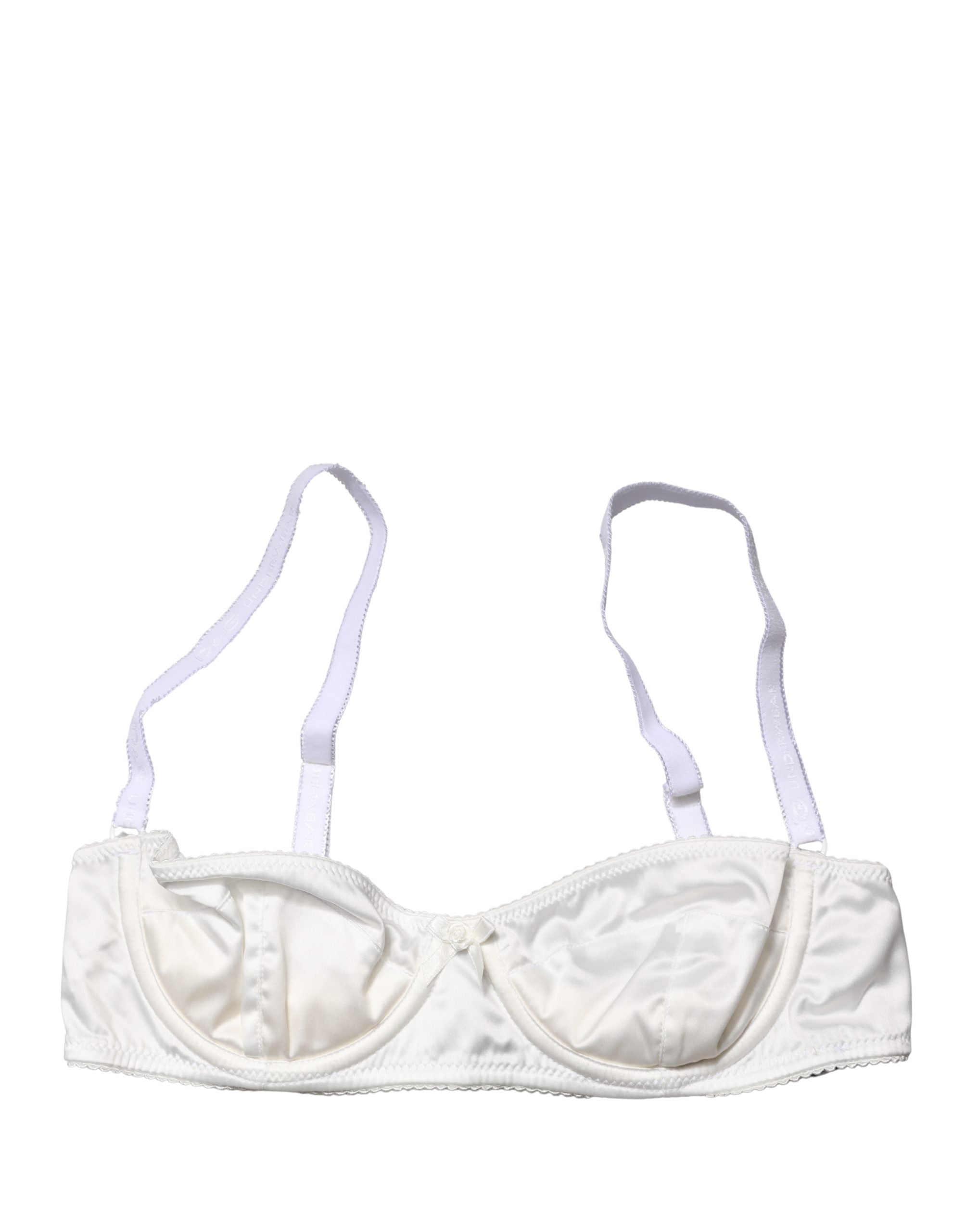 White Semi-Pad Underwire Balconette Bra Underwear