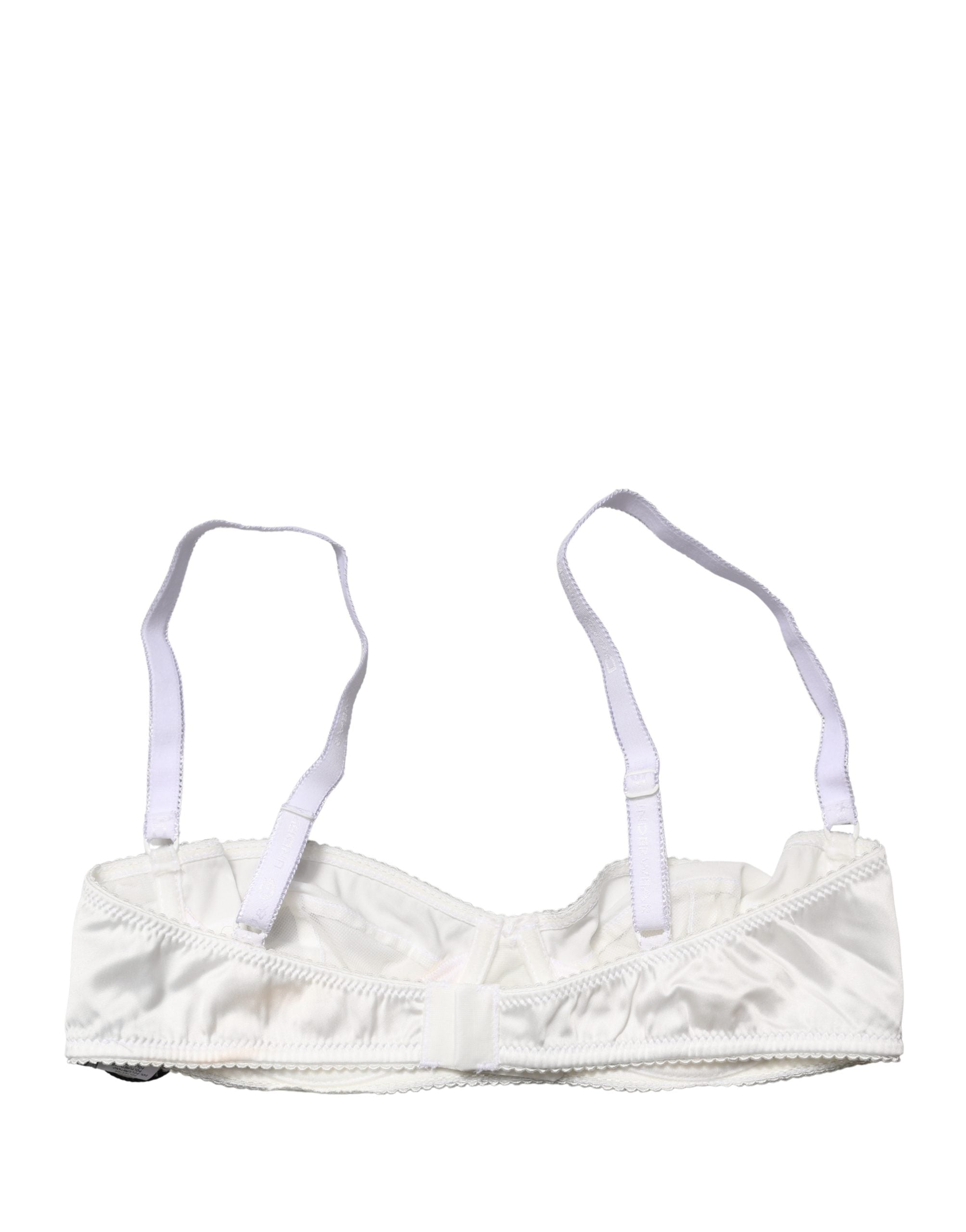 White Semi-Pad Underwire Balconette Bra Underwear