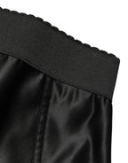 Black Silk Blend High Waist Girdle Panty Underwear
