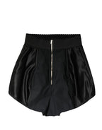 Black Silk Blend High Waist Girdle Panty Underwear