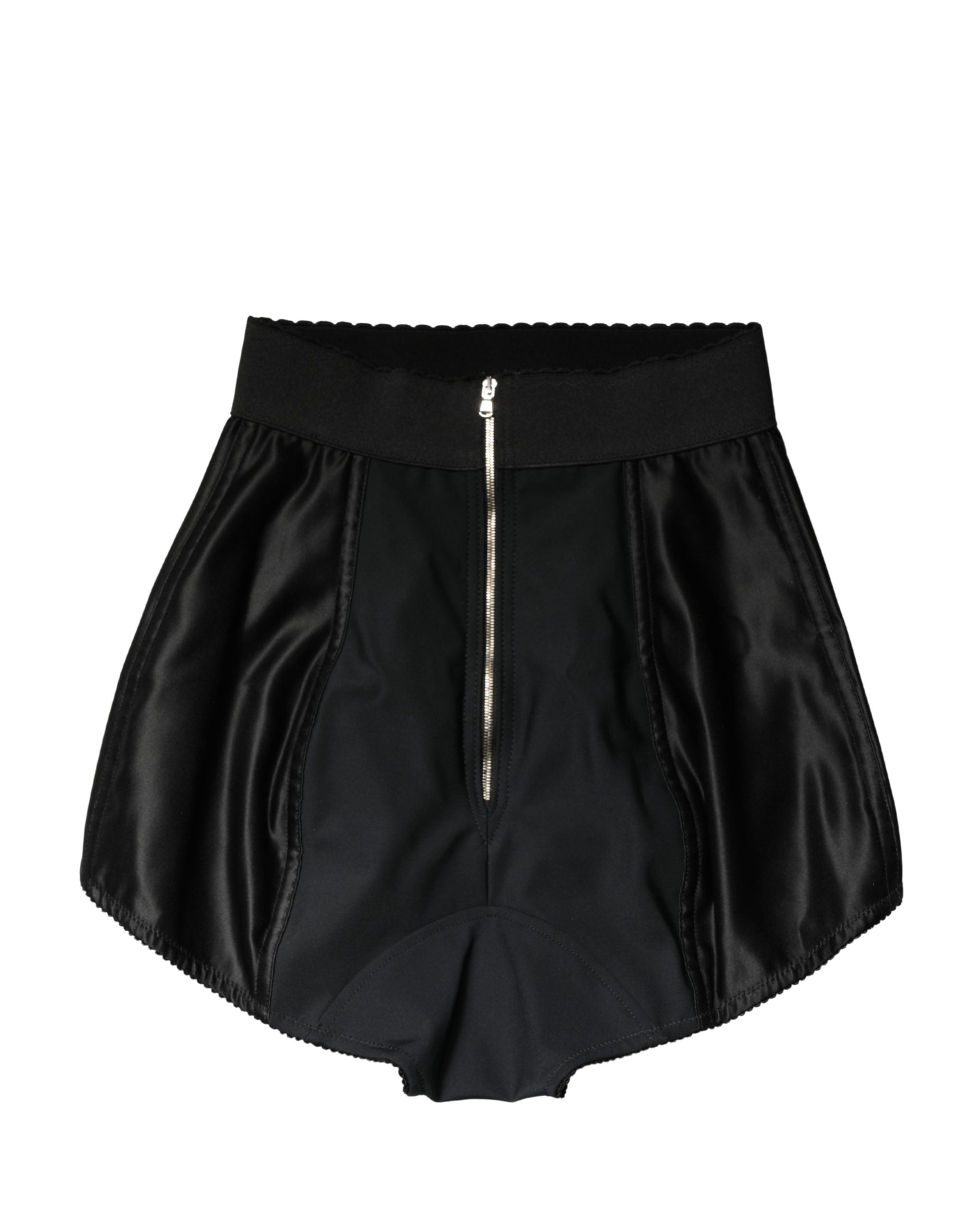 Black Silk Blend High Waist Girdle Panty Underwear