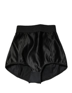 Black Silk Blend High Waist Girdle Panty Underwear