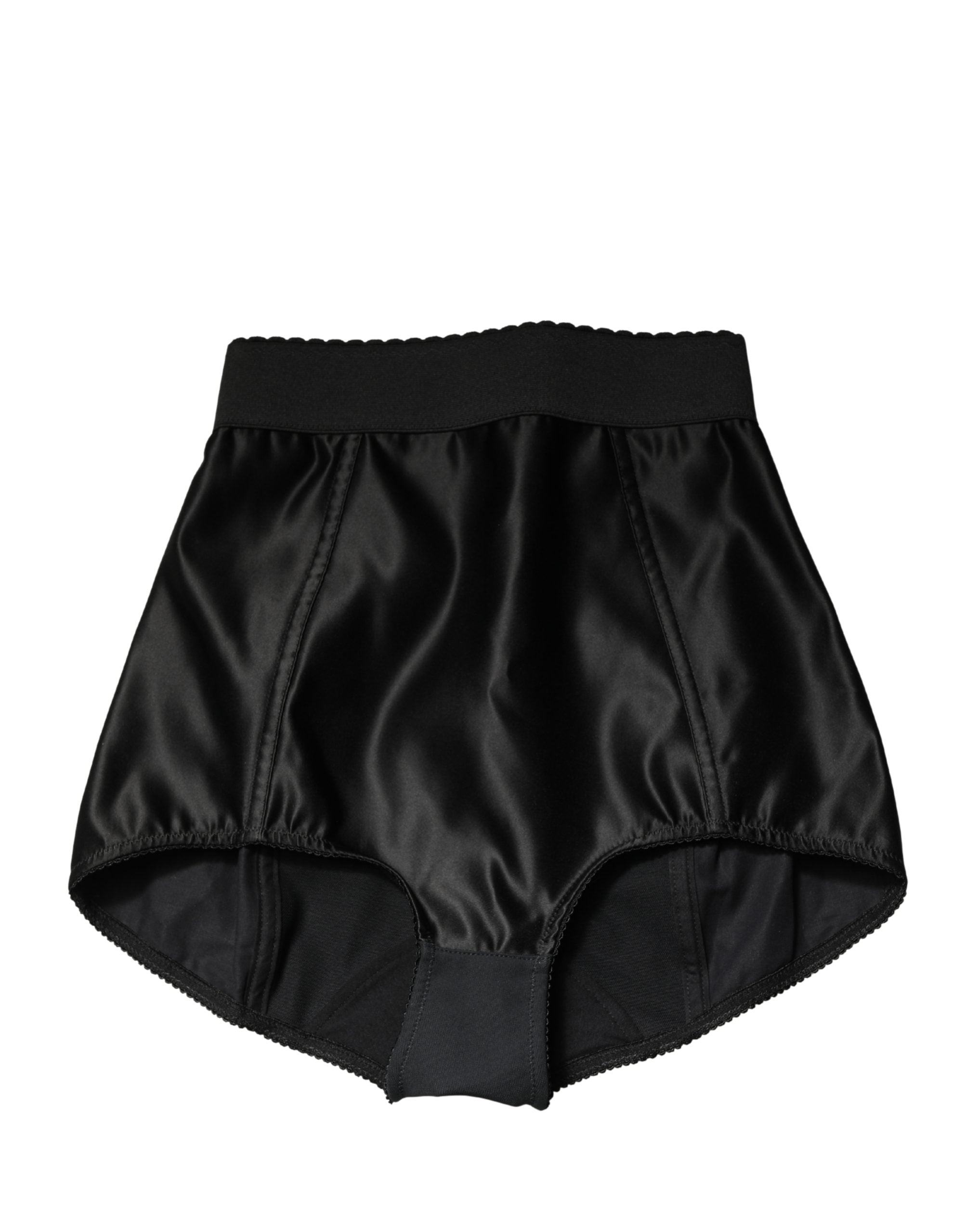 Black Silk Blend High Waist Girdle Panty Underwear