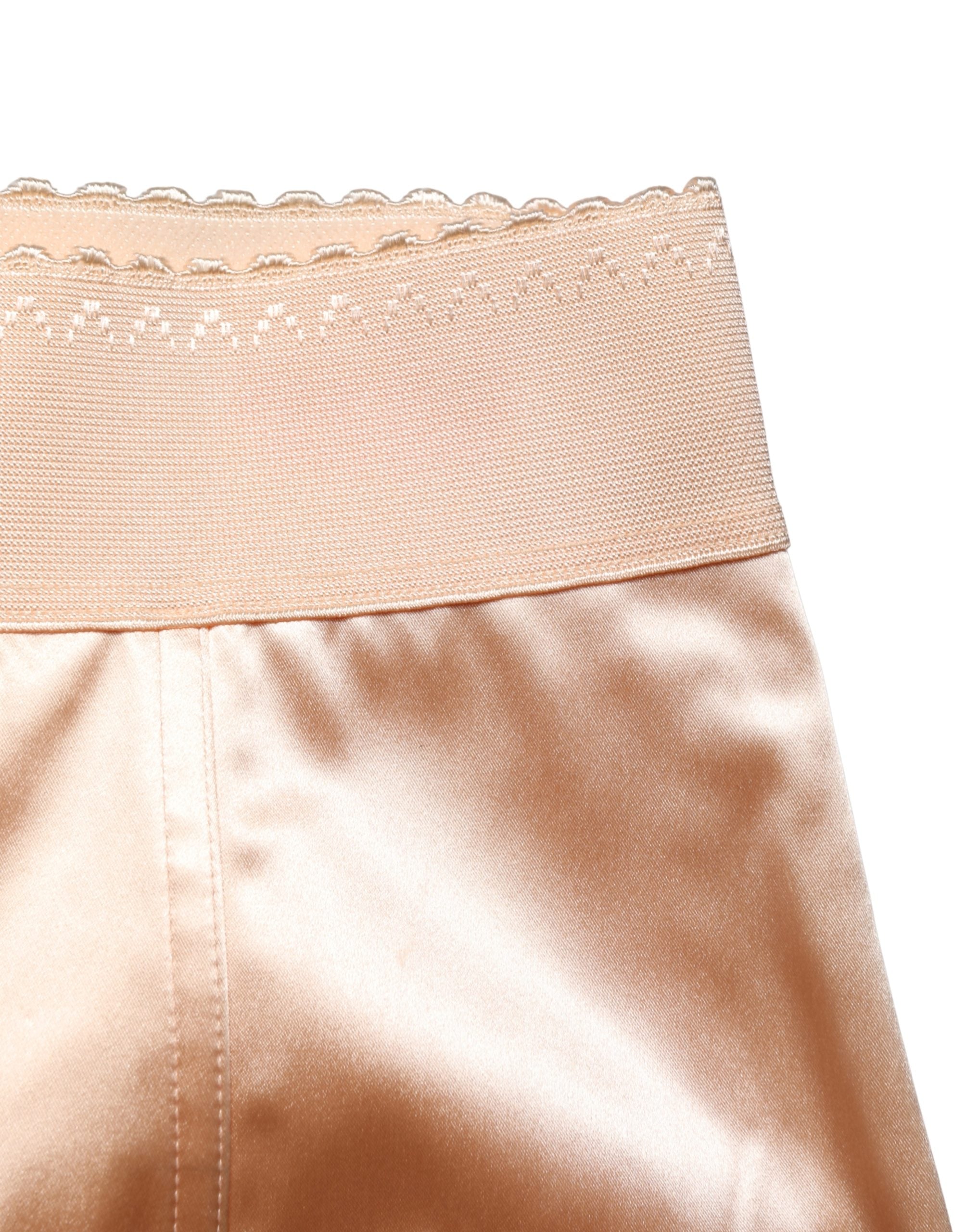 Beige Silk Blend High Waist Girdle Panty Underwear
