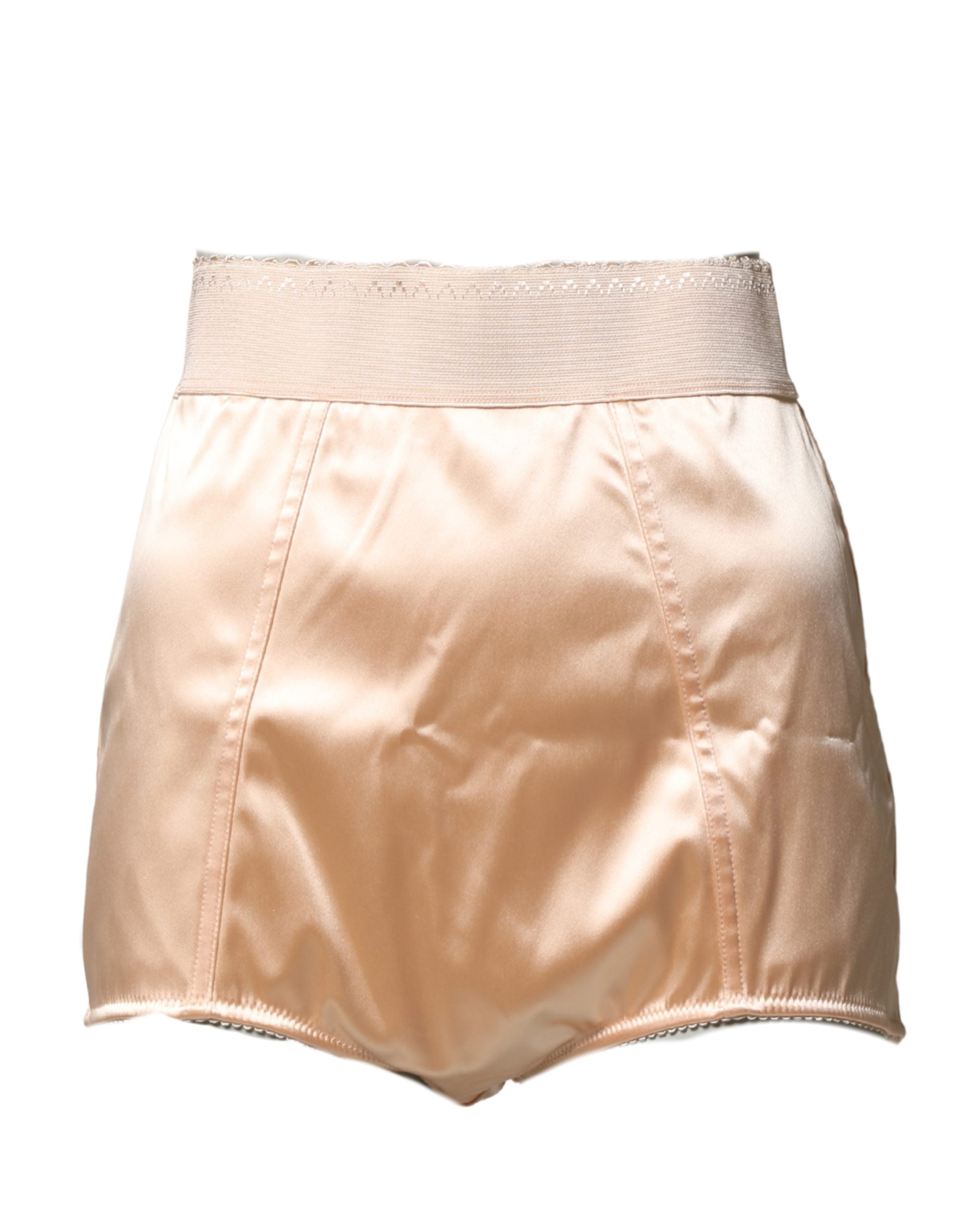 Beige Silk Blend High Waist Girdle Panty Underwear