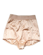 Beige Silk Blend High Waist Girdle Panty Underwear