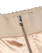 Beige Silk Blend High Waist Girdle Panty Underwear