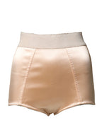 Beige Silk Blend High Waist Girdle Panty Underwear