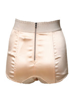 Beige Silk Blend High Waist Girdle Panty Underwear